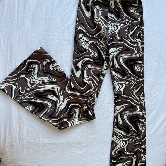 Adika brown and white swirl flare pants - Picture 4 of 4
